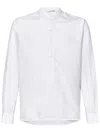 East Harbour Surplus White Cotton Shirt With Mandarin Collar