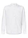 East Harbour Surplus White Cotton Shirt With Mandarin Collar In White