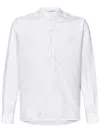 East Harbour Surplus White Cotton Shirt With Mandarin Collar In White