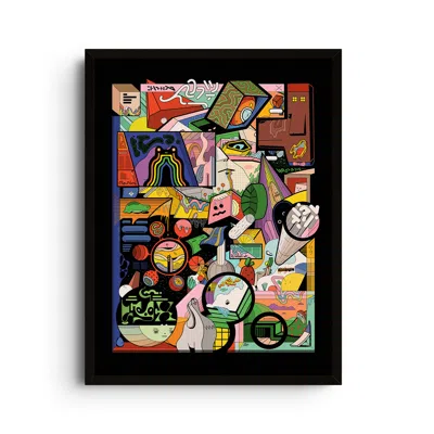East Side Studio London Black Frog Totem With Many Things - Giclee Fine Art Print - Small