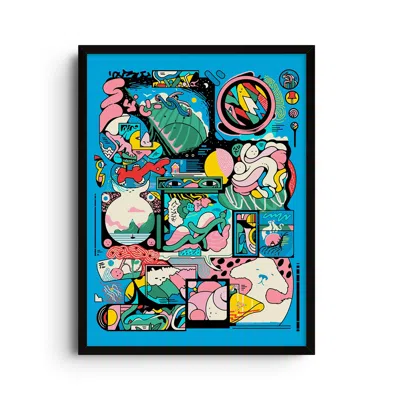 East Side Studio London Blue Gummday - Abstract Illustration Art Print - Small