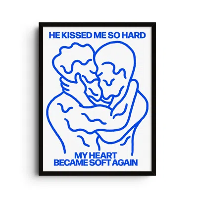 East Side Studio London Blue Hard Kissing - Giclee Fine Art Print - Small