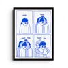 East Side Studio London Blue Help - Giclee Fine Art Print - Small In Blue