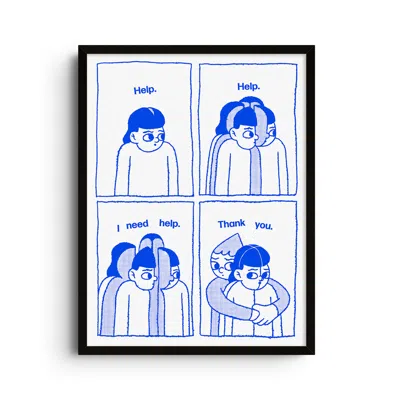 East Side Studio London Blue Help - Giclee Fine Art Print - Small
