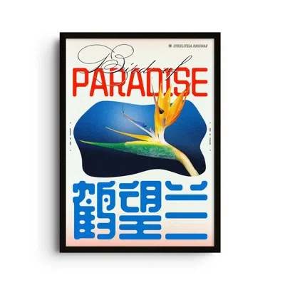 East Side Studio London Blue / Red Bird Of Paradise - Giclee Fine Art Print - Small In Blue/red