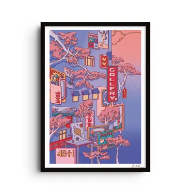 East Side Studio London Blue / Red / Pink Forest Of Consumables I - Anime Art Print - Small In Blue/red/pink