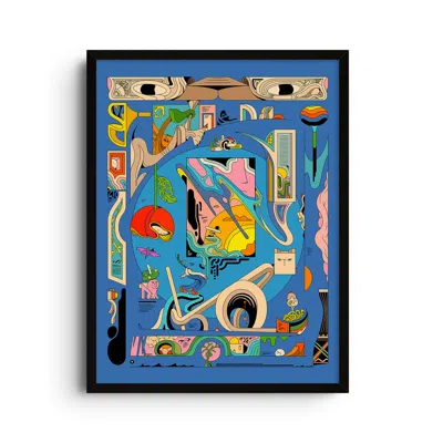 East Side Studio London Blue Sphynx - Abstract Illustration Art Print - Small