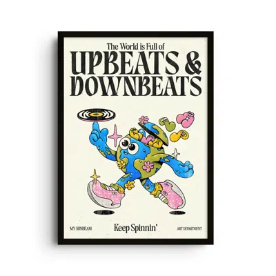 East Side Studio London Blue Upbeats & Downbeats - Giclee Fine Art Print - Large