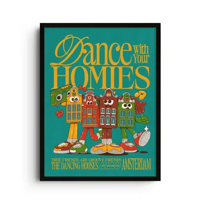 East Side Studio London Dance With Your Homies - Sea Green - Giclee Fine Art Print - Small
