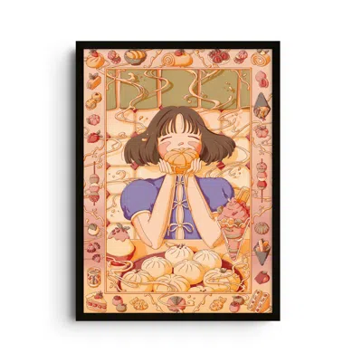 East Side Studio London Neutrals / Yellow / Orange Custard Dreams - Japanese Foodie Art Print - Small In Yellow/orange