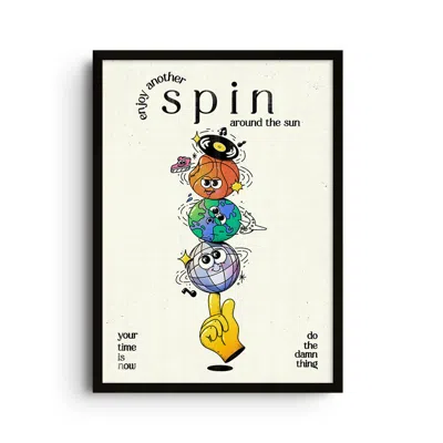 East Side Studio London Neutrals / Yellow / Orange Spin Around The Sun - Giclee Fine Art Print - Large In Yellow/orange
