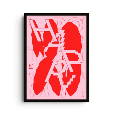 East Side Studio London Red Happy - Giclee Fine Art Print - Large