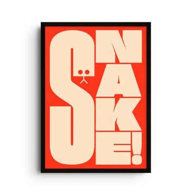 East Side Studio London Snake Red - Giclee Fine Art Print - Large