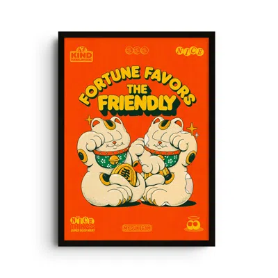 East Side Studio London Yellow / Orange Fortune Favors - Giclee Fine Art Print - Large In Yellow/orange