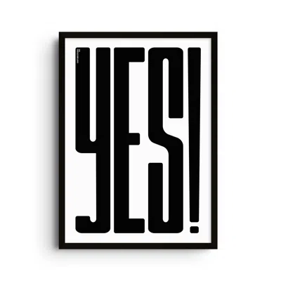 East Side Studio London Yes! Black - Giclee Fine Art Print - Small