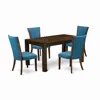 East West Furniture - Cnve5-77-21 - 5-pc Dining Room Table Set- 4 Parson Chairs And Modern Rectangular Dining Table - Bl
