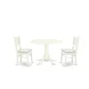 East West Furniture - Shva3-lwh-c - 3-pc Modern Dining Table Set- 2 Dining Chair And Dining Table - Linen Fabric Seat An