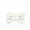 East West Furniture - Dlva5-lwh-c - 5-piece Kitchen Table Set- 4 Dining Chairs With Linen Fabric Seat And Slatted Chair 