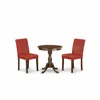 East West Furniture - Esab3-mah-72 - 3-pc Kitchen Dining Room Set - 2 Dining Padded Chairs And 1 Dining Table (mahogany