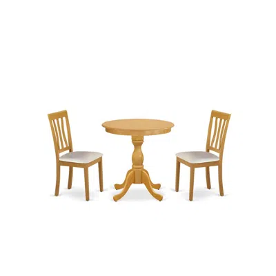 East West Furniture - Esan3-oak-lc - 5-pc Kitchen Table Set With 4 Kitchen Dining Chairs And 1 Dining Room Table (oak Fi In Neutral