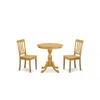 East West Furniture - Esan3-oak-w - 3-pc Modern Dining Room Set - 2 Dining Room Chairs And 1 Dining Room Table (oak Fini
