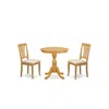 East West Furniture - Esav3-oak-c - 3-pc Dining Room Table Set - 2 Dining Room Chairs And 1 Kitchen Dining Table (oak Fi