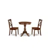 East West Furniture - Esbo3-mah-w - 3-pc Modern Dining Table Set - 2 Dining Room Chairs And 1 Dining Table (mahogany Fin