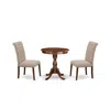 East West Furniture - Esbr3-mah-04 - 3-pc Dining Room Table Set - 2 Upholstered Dining Chairs And 1 Dining Room Table (m