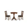 East West Furniture - Esca3-mah-lc - 3-pc Kitchen Dining Set - 1 Kitchen Dining Table And 2 Dining Room Chairs (mahogany