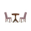 East West Furniture - Esce3-mah-10 - 3-pc Dinette Room Set - 2 Kitchen Parson Chairs And 1 Dining Table (mahogany Finish