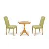 East West Furniture - Esce3-oak-07 - 3-pc Modern Dining Set - 2 Parson Dining Room Chairs And 1 Dining Room Table (oak F