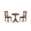 East West Furniture - Escl3-mah-c - 3-pc Dining Room Table Set - 2 Mid Century Cushion Seat Chairs - 1 Dining Room Table
