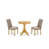 Shop East West Furniture - Esdr3-oak-16 - 3-pc Kitchen Dining Set - 2 Parson Chairs And 1 Modern Dining Table (oak Finish)