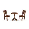 East West Furniture - Esdu3-mah-w - 3-pc Dining Table Set - 2 Dining Room Chairs And 1 Kitchen Dining Table (mahogany Fi