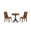 East West Furniture - Esfl3-mah-18 - 3-pc Modern Dining Table Set - 2 Kitchen Chairs And 1 Dining Room Table (mahogany F