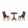 East West Furniture - Esfo3-mah-46 - 3-pc Dining Room Table Set - 2 Kitchen Chairs And 1 Kitchen Table (mahogany Finish)