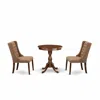 East West Furniture - Esfo3-mah-47 - 3-pc Dining Room Set - 2 Dining Padded Chairs And 1 Kitchen Table (mahogany Finish)