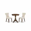 East West Furniture - Esga3-mah-32 - 3-pc Dinette Set - 2 Parson Dining Chairs And 1 Dining Room Table (mahogany Finish)