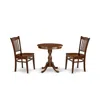 East West Furniture - Esgr3-mah-w - 3-pc Kitchen Dining Set - 2 Mid Century Dining Chairs And 1 Wooden Dining Table (mah
