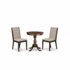 East West Furniture - Esla3-mah-04 - 3-pc Dinette Set - 2 Kitchen Chairs And 1 Modern Kitchen Table (mahogany Finish)