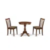 East West Furniture - Esml3-mah-c - 3-pc Modern Kitchen Dining Room Set - 2 Wooden Dining Room Chairs And 1 Dining Table