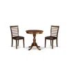East West Furniture - Esml3-mah-lc - 3-pc Kitchen Dining Set - 2 Dining Room Chairs And 1 Modern Dining Table (mahogany