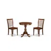 East West Furniture - Esml3-mah-w - 3-pc Modern Kitchen Dining Set - 2 Wooden Dining Room Chairs And 1 Kitchen Dining Ta