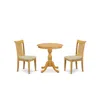 East West Furniture - Espo3-oak-c - 3-pc Dining Room Table Set - 2 Wood Dining Chairs And 1 Dining Room Table (oak Finis