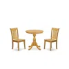 East West Furniture - Espo3-oak-w - 3-pc Modern Dining Room Table Set - 2 Wooden Dining Room Chairs And 1 Wood Dining Ta