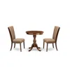 East West Furniture - Esve3-mah-47 - 3-pc Kitchen Dining Set - 2 Dining Chairs And 1 Modern Dining Table (mahogany Finis