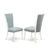 East West Furniture - Set Of 2 - Dining Chair- Upholstered Chair In Blue
