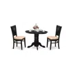 East West Furniture - Shva3-blk-c - 3-pc Dining Room Table Set- 2 Dining Room Chair And Kitchen Table - Linen Fabric Sea