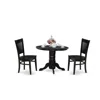 East West Furniture - Shva3-blk-w - 3-piece Modern Dining Table Set- 2 Modern Chair And Kitchen Dining Table - Wooden Se