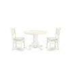 East West Furniture - Shva3-lwh-c - 3-pc Modern Dining Table Set- 2 Dining Chair And Dining Table - Linen Fabric Seat An